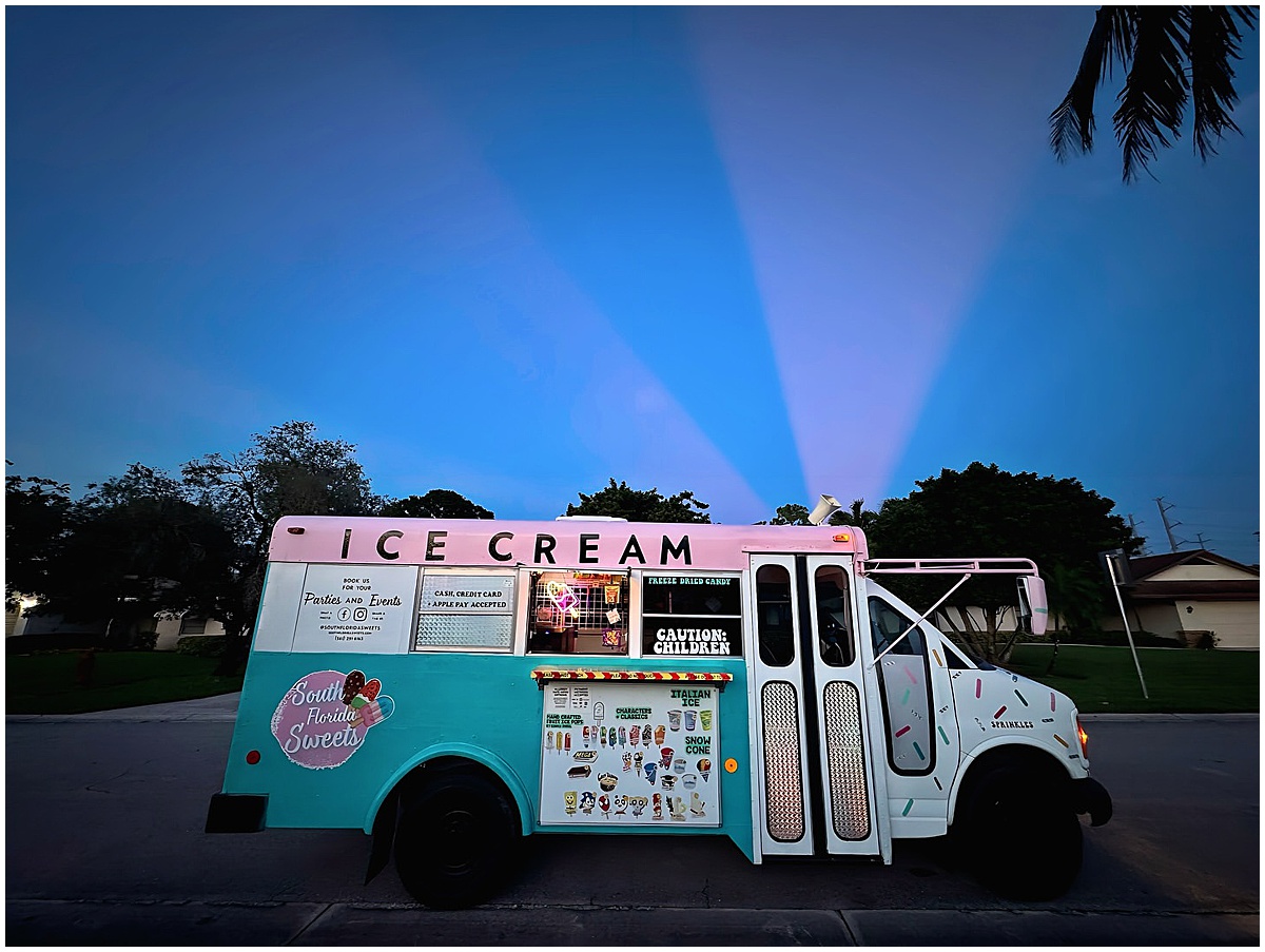 South Florida Sweets ice cream truck at a Palm Beach wedding