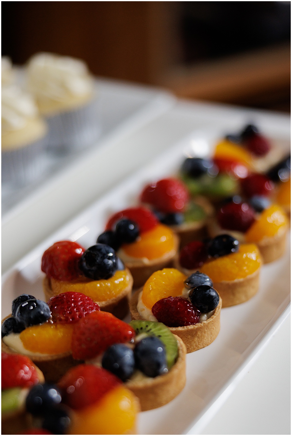 Individual fruit tarts served at a Palm Beach County wedding