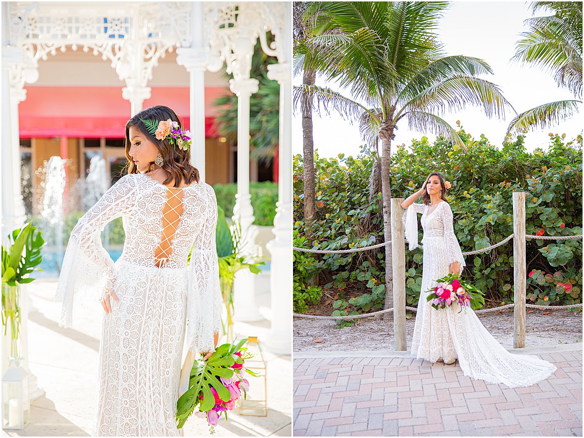 Tropical Chic Wedding Dress | Marriott Singer Island | Palm Beach, FL | Married in Palm Beach | www.marriedinpalmbeach.com | Krystal Zaskey Photography