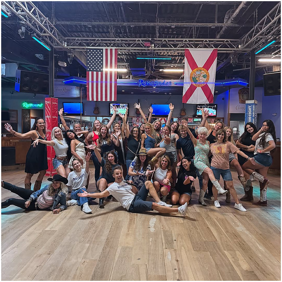 Bachelorette Party Ideas | West Palm Beach, FL | Married in Palm Beach | www.marriedinpalmbeach.com | Renegades Line Dancing