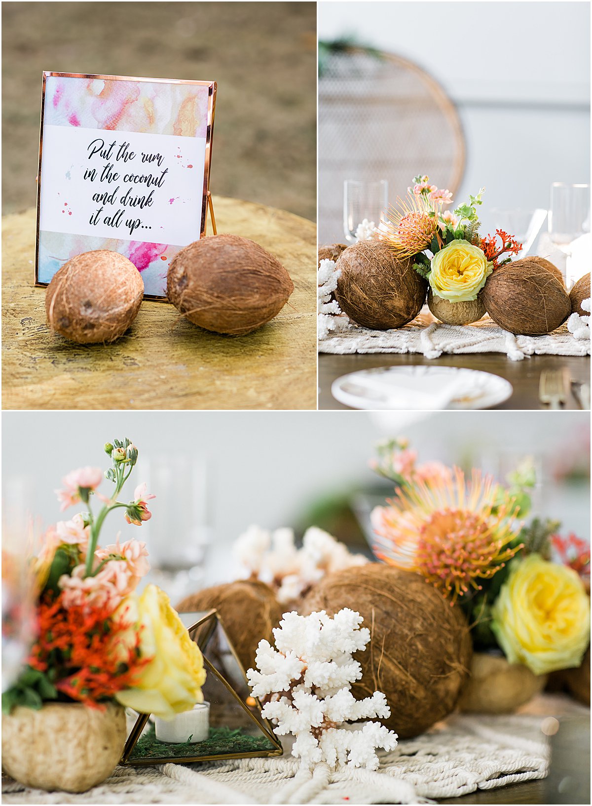 Coconut and Coral Tropical Wedding Details | Norton Museum of Art | Palm Beach, FL | Married in Palm Beach | www.marriedinpalmbeach.com | Blink & Co Photography