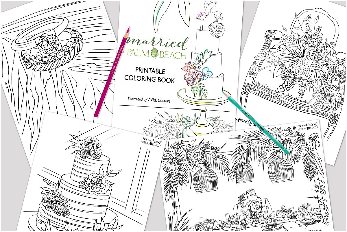 Wedding Coloring Book | Palm Beach, FL | Married in Palm Beach | VIVRE Couture